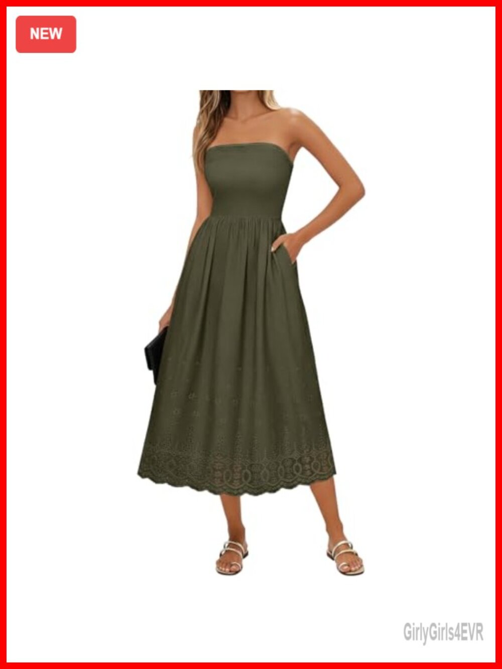 Lazysmile Summer Strapless Maxi Dress Boho Tube Top Sleeveless